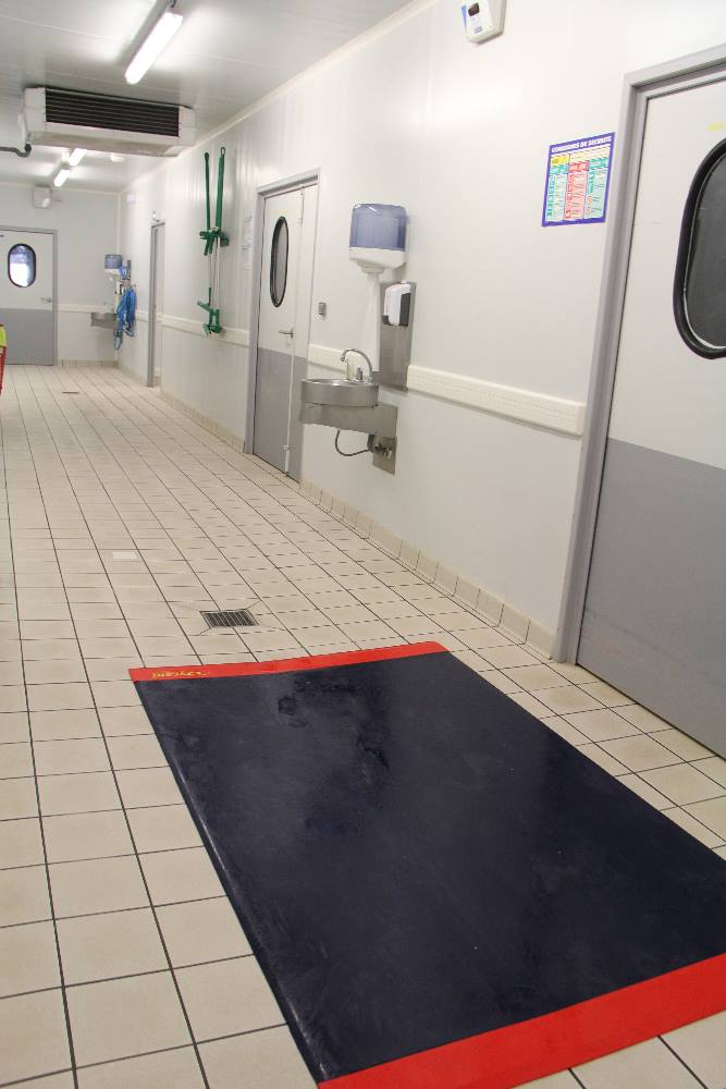 Le tapis désinfectant les semelles