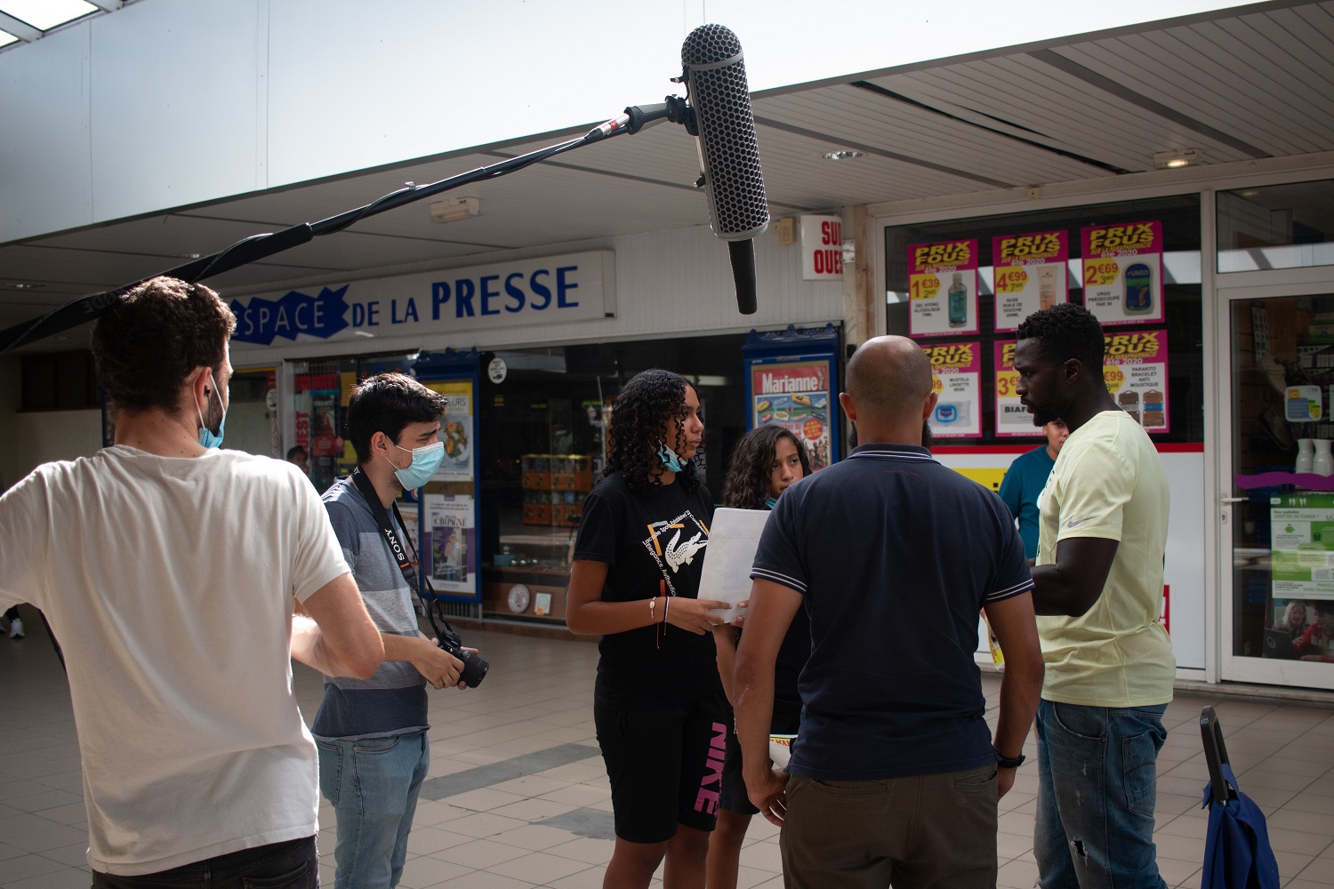 tournage au centre commercial La Morlette