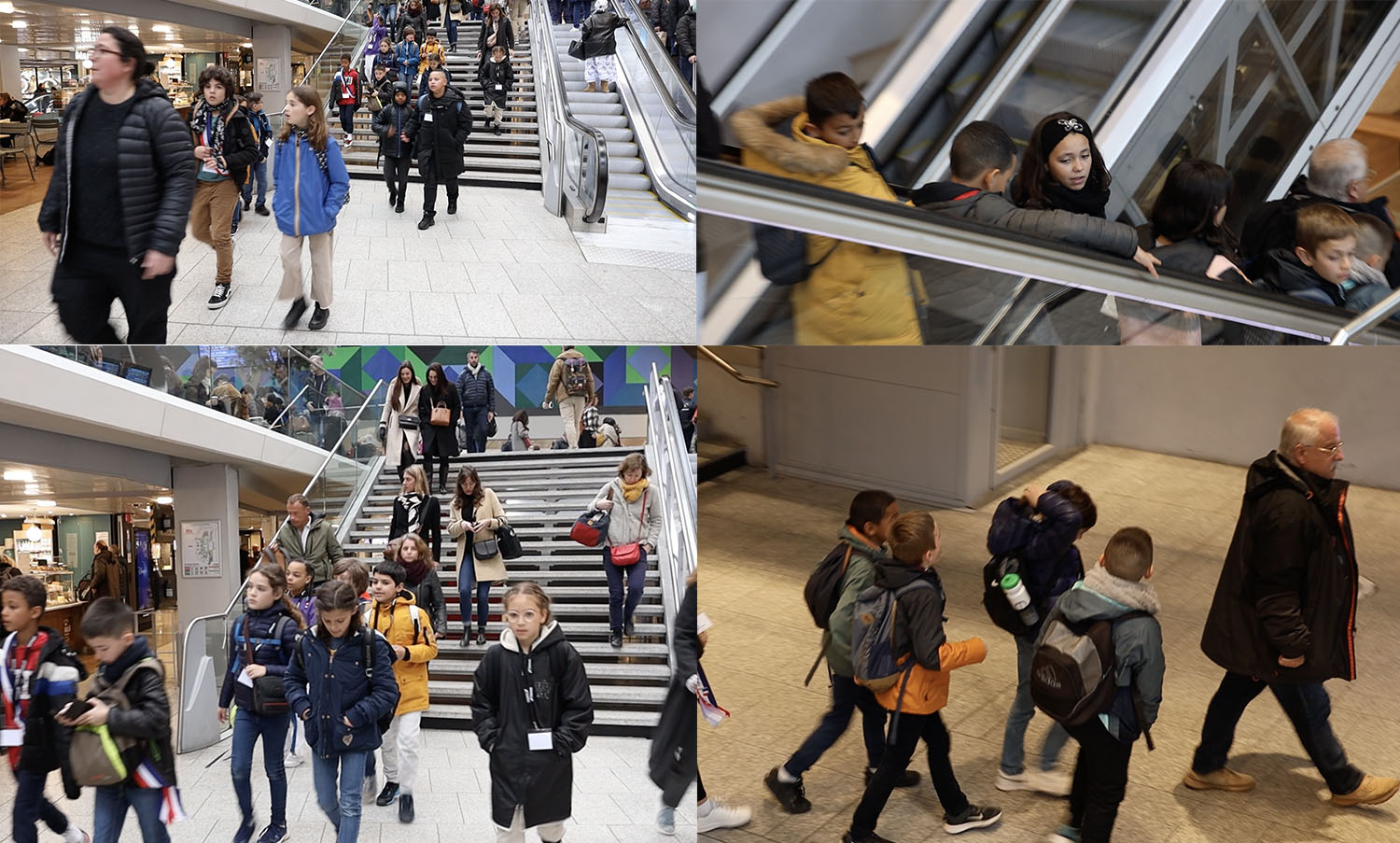 Escalators-escalierrs les voies pour rejoindre le métro