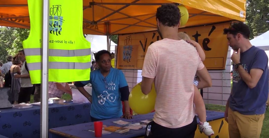 Le groupe local de Vélo-cité lors de la Fête du vélo 2018 au parc Palmer 