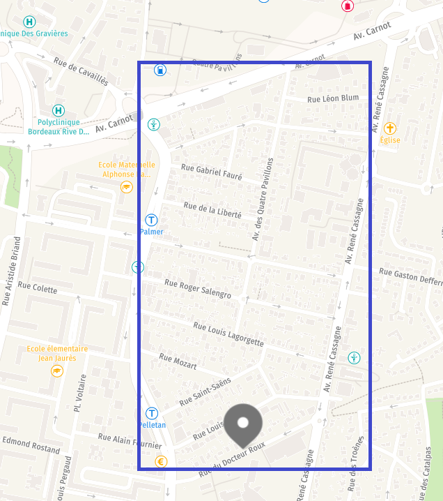 carte d'une partie de Cenon