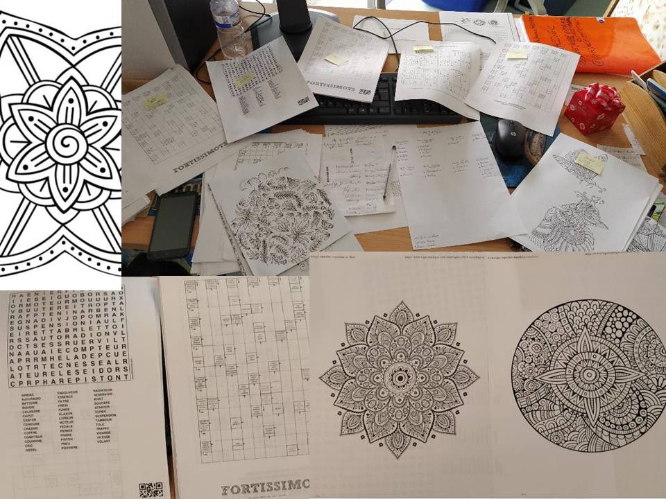 mots croises, sudoku mandalas à colorier