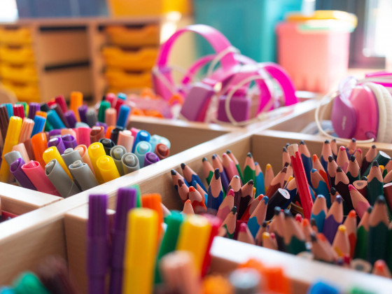 Crayons de couleur à l'école Gambetta